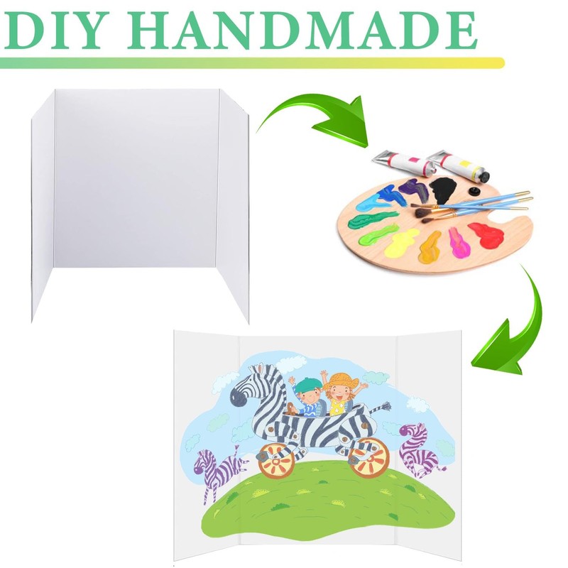 3 Pack Medium Trifold Poster Board, 24 x 16inches Poster