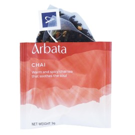 Arbata Chai Tea, 12 Pyramid Tea Bags Caffeinated Black Tea, Artisinal Naturally Flavored Spiced Masala Chai with Ginger, Cinnamon, Cardamom
