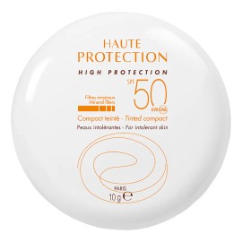 Protector Solar Facial Dermatológico con Color Avene FPS50+ Compacto Bloqueador Solar Facial para Piel Seca y Sensible Protección UVA UVB Efecto Mate Tono Arena 10g