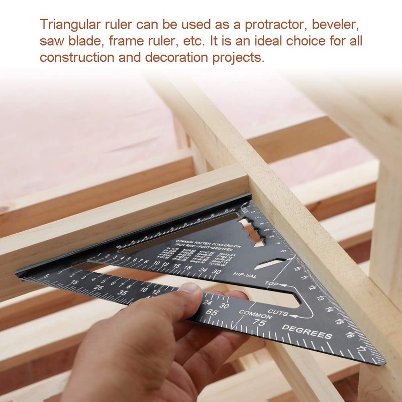 Carpenter Measuring Square Metric Imperial 7 Inches,Aluminum Alloy,90 Degree Thickened