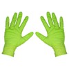 Sealey Hi-Vis Green Diamond Grip Extra-Thick Nitrile Powder-Free Gloves, Large,