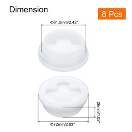 sourcing map 8Pcs Bung Cap, 2'' Plastic Bung Hole Cap, Fine Thread Drum Bung Hole Cap for 55 Gallon Plastic Drums, Fuel Tank, Household Bucket Caps and Oil Tank