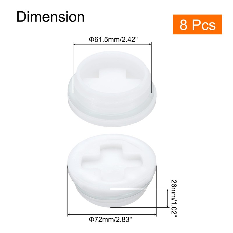 sourcing map 8Pcs Bung Cap, 2'' Plastic Bung Hole Cap,