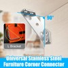 Universal Furniture Corner Connector, 10 Pcs Stainless Steel Angle Corner