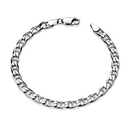 Old English Jewellers Sterling Silver Men's ANCHOR MARINER Curb Bracelet - 8.5 inch