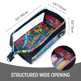 ZIPIT Clear Lenny Pencil Case | Large Capacity Pencil Pouch | Pencil Bag for School, College and Office