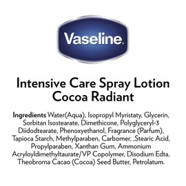 Vaseline Intensive Care Cocoa Radiant Spray Lotion 24 Hour Moisture 6.5 fl oz