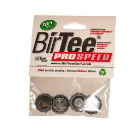 BirTee Pro Golf Tees - Size #1 (1/4") Individual Size Pack - 4 Tees Per Pack. Winter/Mat/Simulator Tees (Black), Black