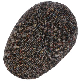 Stetson Texas Colour Dots Flat Cap Made in EU Men's Autumn Winter, black, M
