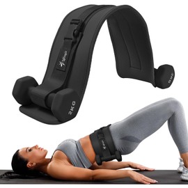 Exercise Hip Thrust Belt - Dumbbell Hip Thrust Belt, Thicken & Widen, Comfortable for Dumbbells, Kettlebells or Plates, Slip Padding, Gym or Home Workouts (black)