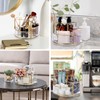 Hipiwe 360 Rotating Makeup Organizer 3-Slot Gold Glass Spinning Cosmetic