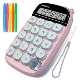 Cute Small Calculator with Large Display and Big Buttons, Touch Comfortable Flexible Button Handheld Calculator, Small Pocket Calculator Easy to Carry Suitable for School Calculator(Pink)