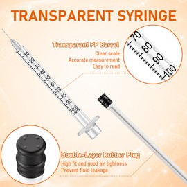 50Pcs 1ml Plastic Pipette 30G*8mm for Lab, Pet Care - Individually Sealed