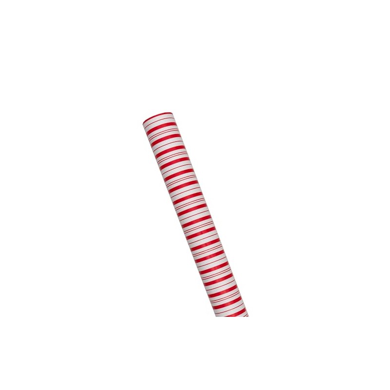 Caspari Candy Stripe Red & White Roll Wrap - includes