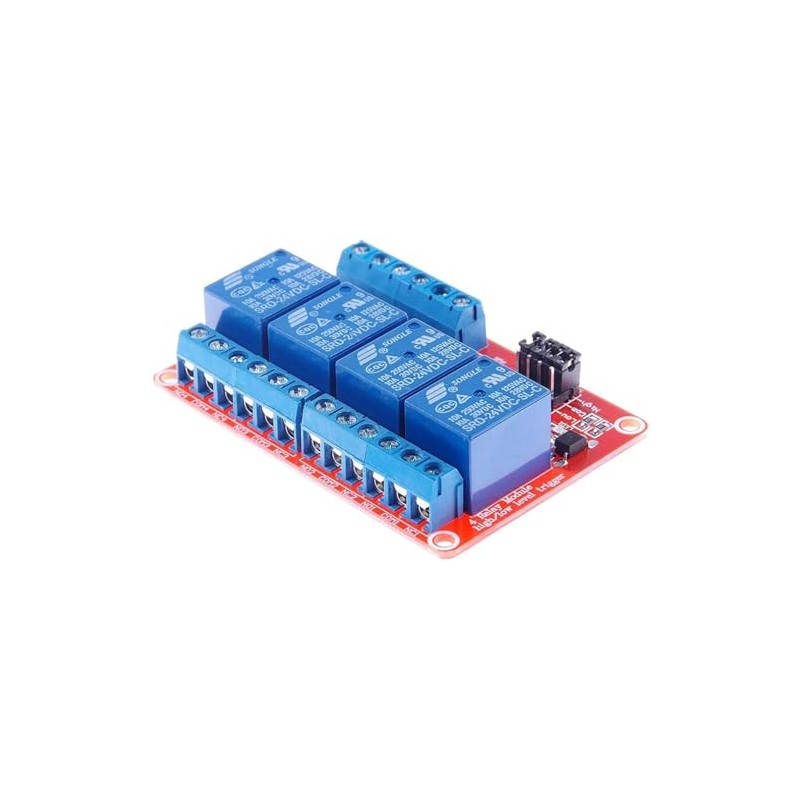 GTIWUNG 4 Channel 24 V Relay Module with Optocoupler -
