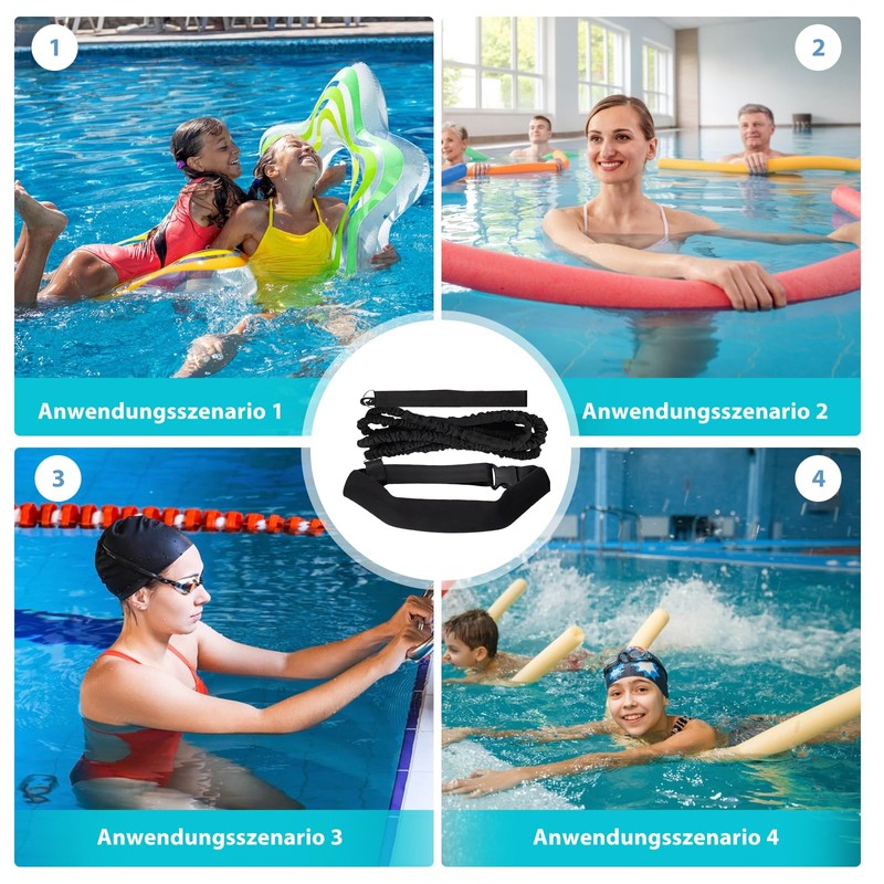 Swimming Belt for Pool, 3.6 m Swimming Trainer, Adjustable Swimming