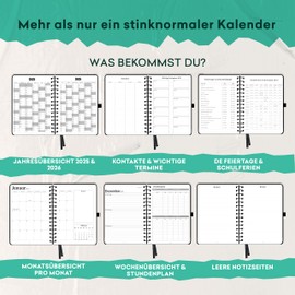 Planner 2025 and 2026 A5 (Jan 2025 - Dec 2026) for 2 Years, Calendar Book Calendar 2025-2026 as Appointment Calendar, Appointment Planner, Agenda, Weekly Planner as Organiser in German Black