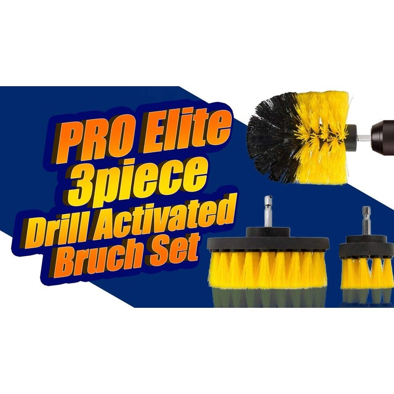 ProElite 3 Piece Drill Activated Brushes, Car Wash Kit, Cleaning