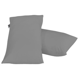 DRAPES & DECOR 100% Egyptian Cotton Housewife Pillowcases 2 Pack, Hotel Quality Luxury Pillow covers/Pillowcase 2 pack crafted from 200 Thread Count Percale (Silver/Grey)