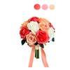 Angel Isabella 8" Bouquet-Shade of Coral,Peach,Ivory Open Roses with Rhinestone