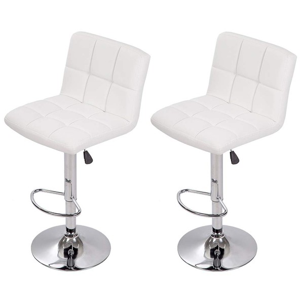 Counter Height Bar Stools Set of 2 PU Leather Kitchen