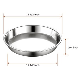12in Deep Dish Drip Pan, Stainless Steel Pizza Pan Fits For Kamado Joe, Roast Pan For Big Green Egg & Acorn & Weber Grills & Smokers