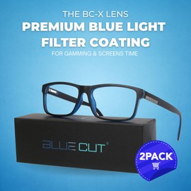 Blue Light Blocking Glasses for Men/Women – Anti-Fatigue Gaming and Computer Glasses – Reduce Eye Strain, Improve Sleep, UV Protection, Comfortable – Zero Magnification or Readers Available