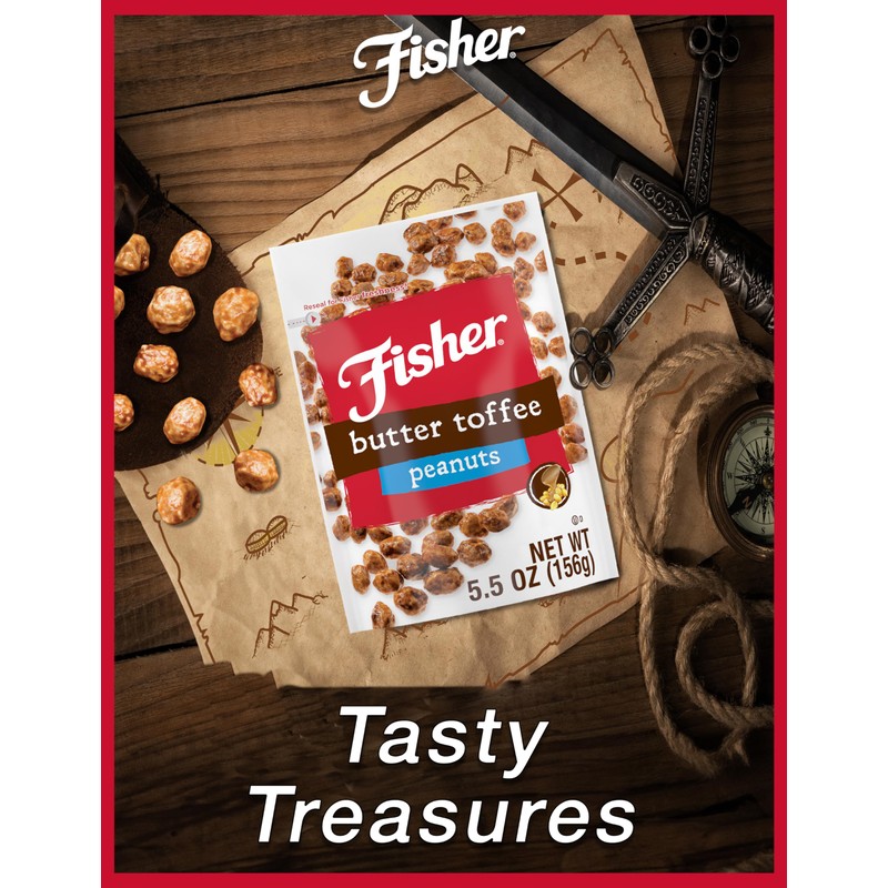 Fisher Snack Butter Toffee Peanuts, 5.5 Ounces (Pack of 6),