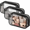 Cosmetiqueras Transparentes 3 Piezas de PVC, Bordes Negros, 18 x