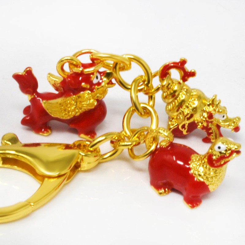 Feng Shui Three Harmony Animal Keychain Harmony Balance Amulet Good