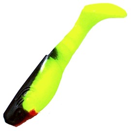 Relax Kopyto 3 Inch 10 Pieces Rubber Fish Zander Artificial Bait 056 Chartreuse Black
