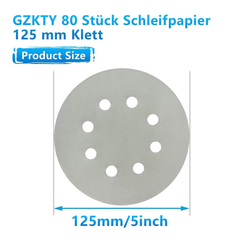 GZKTY Pack of 50 Sandpaper 125 mm Velcro 10000 Grit