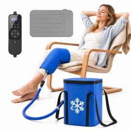 Ice Therapy Machine with Universal Large Flat Pad, 16QT Quiet Cold Therapy System with Auto Timer & Adjustable Flow for Arm, Back, Waist, Knee, Hip & Leg