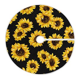 Moudou Sunflower Tree Skirt Christmas Tree Skirt for Holiday Party Decoration 36 Inch