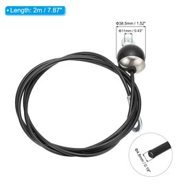 PATIKIL Pulley Cable, Adjustable Fitness Cable Pulley System Replacement Thick 4mm Heavy Gym Cable Pulley Attachment for Home Cable, Black (B-2m)