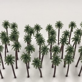 DauStage Green Cherry Blossom Bamboo Palm Tree Willow Pine Forest Model N Gauge Diorama Railway Construction Tree Miniature 15. Palm 25 Pieces