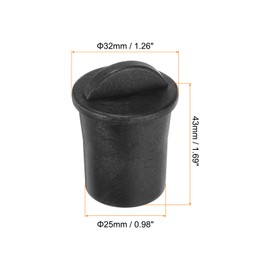 sourcing map Rubber Tube Covers Internal Plug Pipe Inner 32mm End Caps Round Plugs for Hose Electrical Conduit Pack of 10