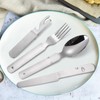 A · HOUSEWARE Portable Flatware Silvery Silverware Camping Stainless Steel
