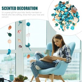 HEALLILY Sea Shell Potpourri Bag Fresh Ocean Scent Sea Dried Flower Scented Rattan Ball Sachets Decorative Spring Fragrance Bowl Filler and Vase Filler, Assorted Color, 13x13cm