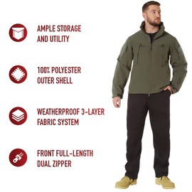 Rothco Conceal-Ops Carry Soft Shell Jacket (US, Alpha, X-Large, Regular, Regular, Olive Drab)
