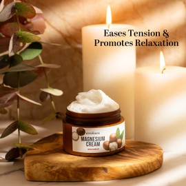 Better Shea Butter Magnesium Cream for Leg Cramps | Relieves Muscle Tension | Night Lotion Safe for Pregnancy, Kids and Babies | Organic and Natural Ingredients | Vegan, Made in USA | (Unscented)