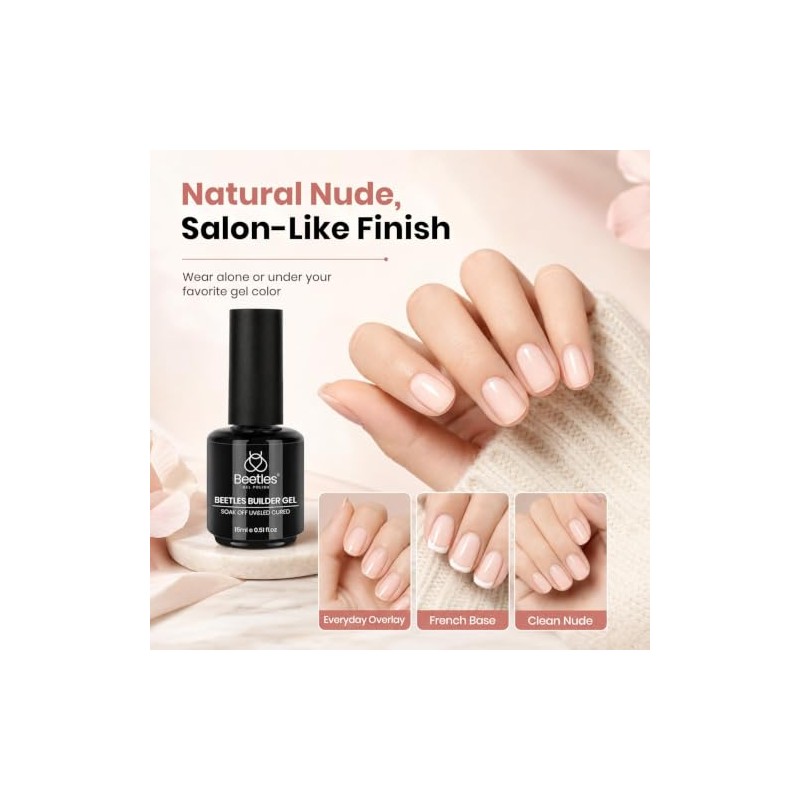 Beetles Gel Constructor Nude Translúcido 7 en 1, 15 ml