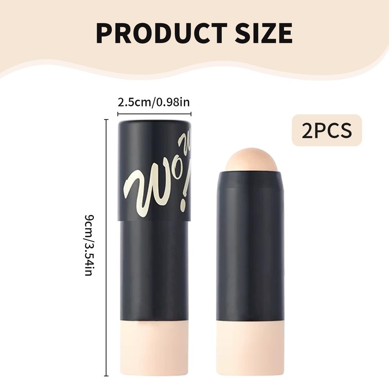 VARKAGE 2 Stück Matte Foundation Stick,Leichte, aufbaubare, volle Deckkraft,Langlebige Gesichts