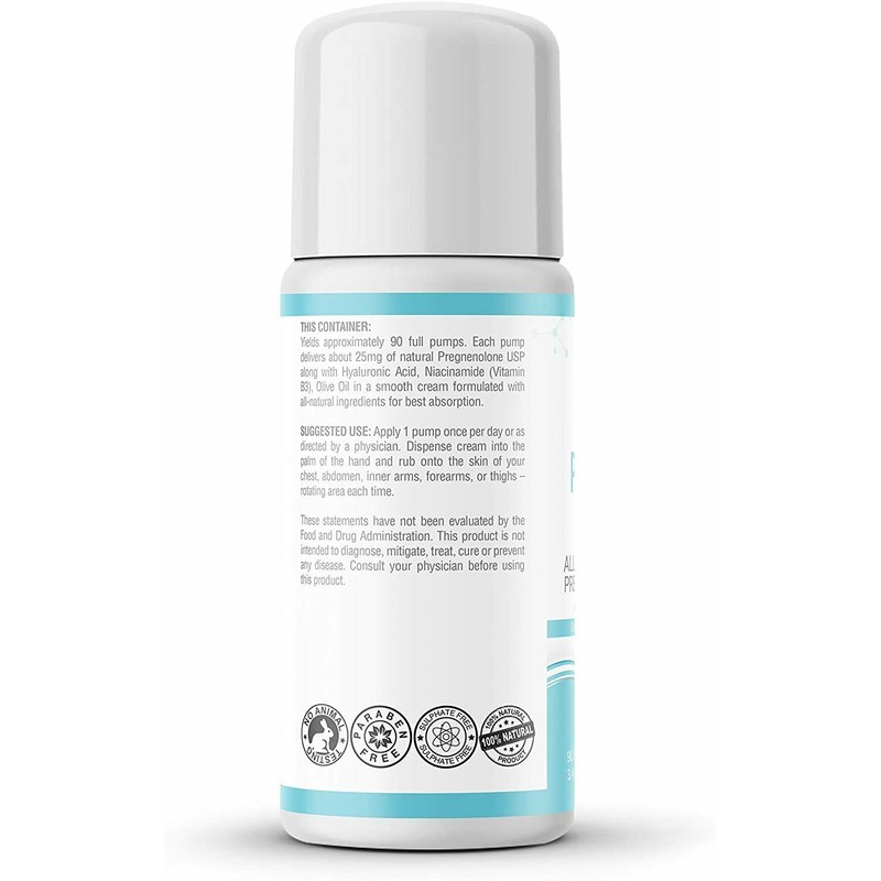 BHRT Naturals Pregnenolone Cream Supplement 25mg - Natural Bio-Identical Pregnenolone