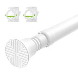 White Tension Rod 18-36Inch Small Tension Curtain Rods for Windows Adjustable Curtain Rods No Drilling Spring Rod Short Tension Rods for Doorway,Closet,Kitchen,Window