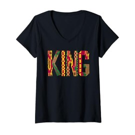 Womens Best African King Design for Men Dad Afrocentric Chess Lover V-Neck T-Shirt