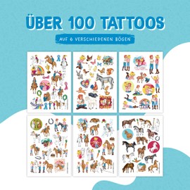 Papierdrachen 100 Particularly Skin-Friendly Children's Tattoos Bibi, Tina and Her Animal Friends Tattoos for Children as Birthday Party Bags 100% Vegan, Tested & Made in Germany Set 23