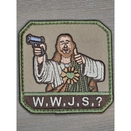 MILSPEC MONKEY MSM W.W.J.S.? JESUS CHRIST MILSPEC MONKEY MILITARY TACTICAL MULTICAM HOOK PATCH