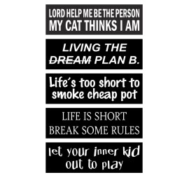 Motorcycle Helmet Stickers Tool Box Decals 5 Pack Each 1 inch by 3.5 inch Lot 2
