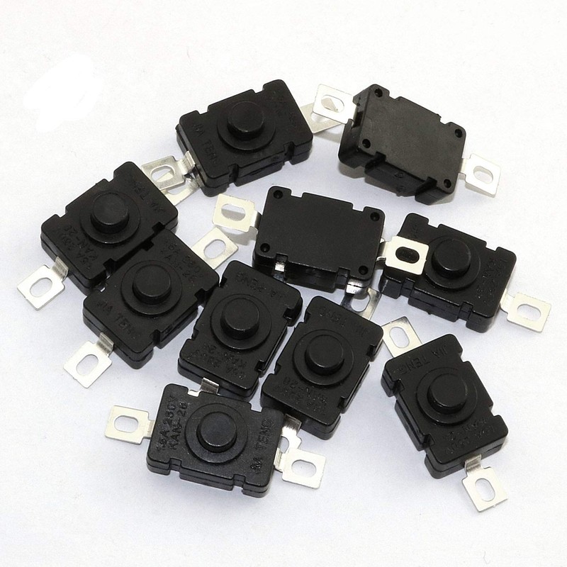 RuiLing 10pcs Self-Lock Push Button Switch KAN-28 for Flashlight SMD